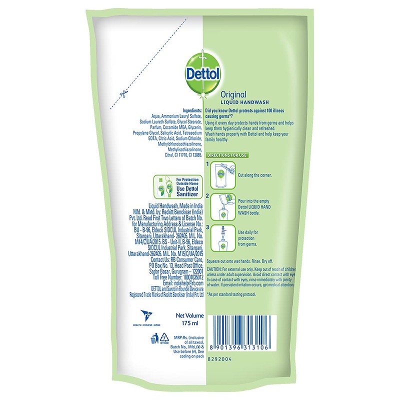 Dettol Liquid Handwash - 175 ml (Original)