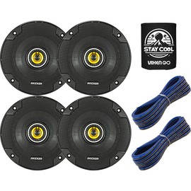 KICKER Speakers and Wire Package of 4 Items: 46CSC54 5.25" CS Series Speakers (2 Pairs) and Two 46KW1620 16 AWG K-Series Speaker Wire (40 FT)