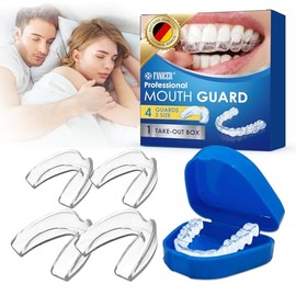 Pack of 4 teething splints, anti-snoring splint, reusable anti-snoring splint, soft and comfortable, snoring reduction, for snoring-free sleep night
