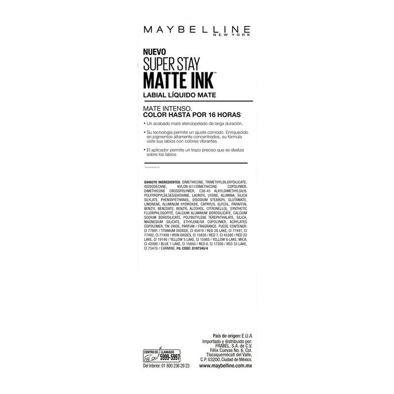 Labial Líquido Maybelline New York Super Stay Matte Ink Founder