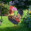 chisheen Rooster Decor Garden Statue Metal Chicken Yard Art Sculpture