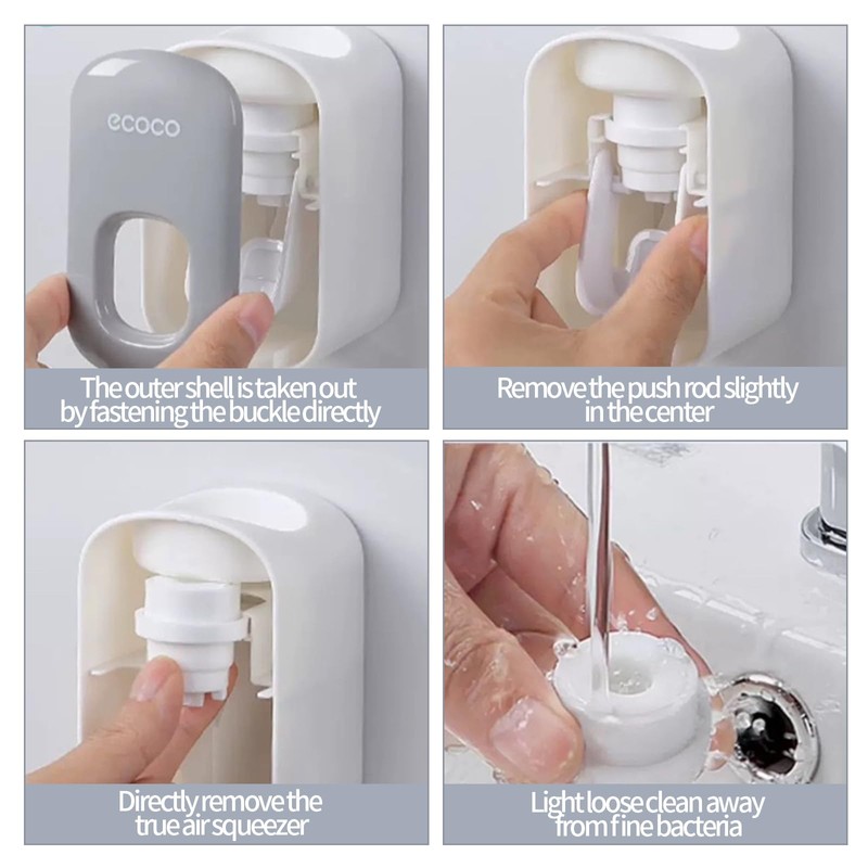Automatic Toothpaste Dispenser Waterproof Dust-free Wall Mounted Toothpaste Holder Bathroom