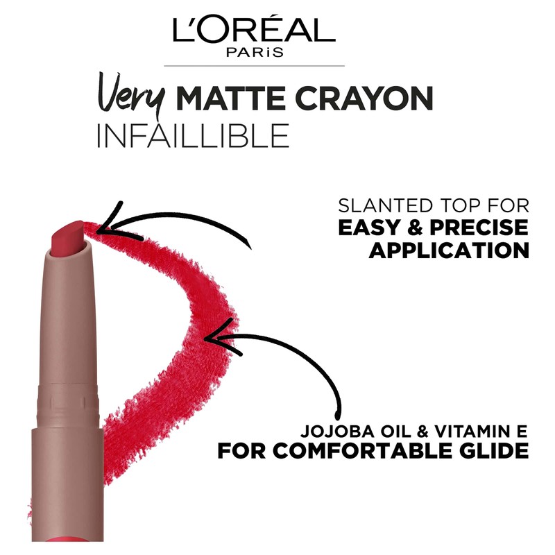 L'Oréal Paris Infallible Matte Lip Crayon Lipstick 107 Sizzling Sugar