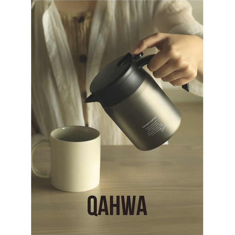 CBJAPAN QAHWA Thermal Pot, 20.3 fl oz (600 ml), Graphite