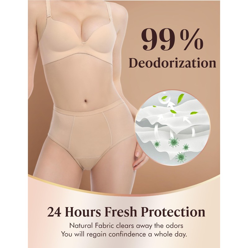 AIRCUTE Washable Women Urine Incontinence Underwear Leak Proof Panties for