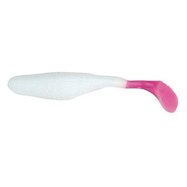 Bass Assassin WA32253 4" Walleye Turbo shad White/Pink Tail 10 pk