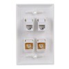 Conwork Ethernet & Coax Wall Plate - Cat6 Coax Keystone