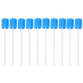 Supvox Pack of 100 Disposable Sterile Mouth Sponge Oral Care Sponge Cotton Sponge Oral Care Oral Hygiene Sponge (Blue)
