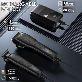 Karrte Professional Hair Clippers and Trimmer Set, 3 in 1 Hair Clippers for Men, Pro Clipper, T-Shaper Trimmer & Foil Shaver, Cordless Clippers and Grooming Set, Hair Cutting Kit for Gift