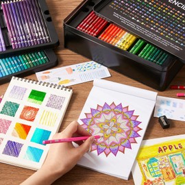 Shuttle Art 180 Coloring Pencils for Adults, Soft Core Coloring Pencils Set with 4 Sharpeners, Professional Color Pencils for Artists Kids Adults Sketching and Drawing