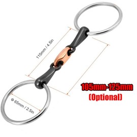 SagaSave Stainless Steel Horse Bit, Tack Snaffle Bit Horse Gag Copper Horse Mouth Snaffle Bit for Hours Training Racing - 115mm