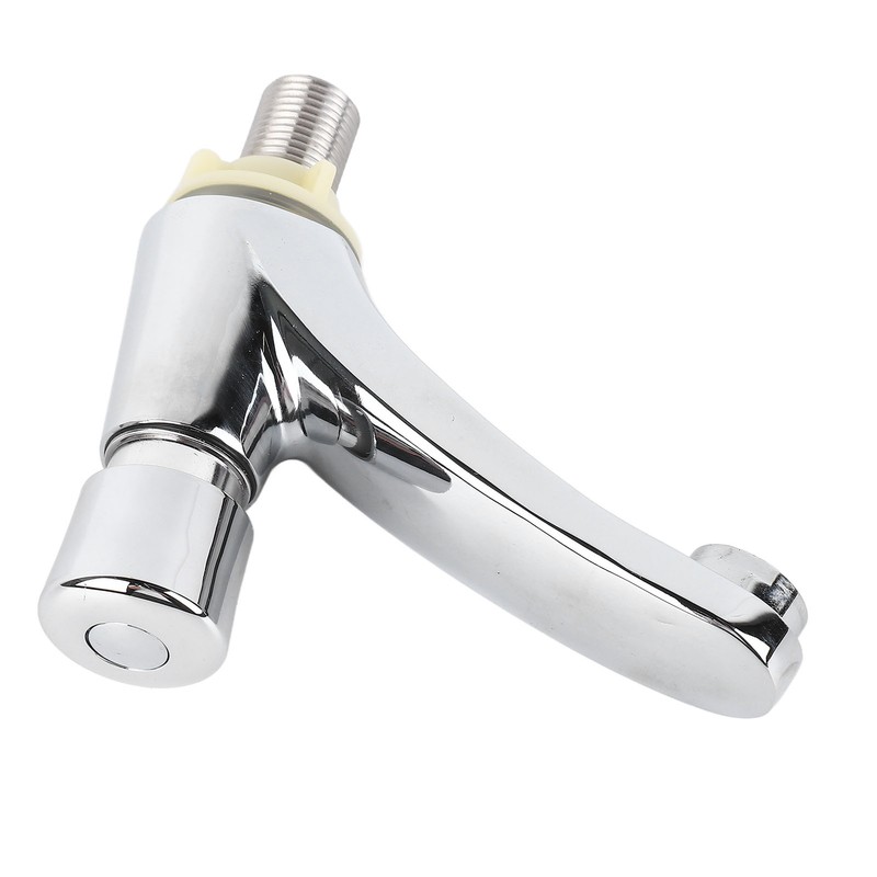 Time Delay Basin Sink Faucet Copper Alloy Push Switch Water