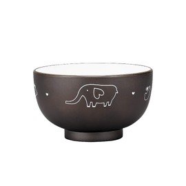 Miyamoto Sangyo Animaru Wa-Rudo Soup Bowl, Brown, Approx. 9.2 fl oz (260 ml)