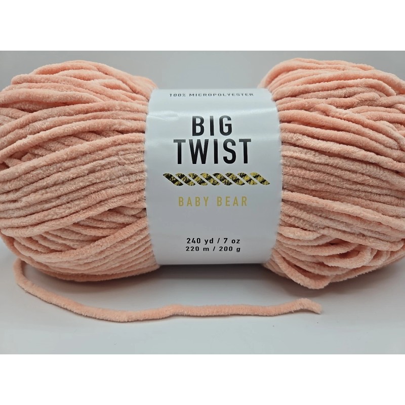Big Twist BABY BEAR Yarn 100% Micropolyester Shrimp Color 7oz/