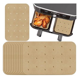 Air Fryer Liners,150 PCS Air Fryer Paper Liners Non-Stick Greaseproof Paper Rectangle Airfryer Liners Unbleached Perforated Parchment Papers for Baking Oven