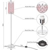 Crystal Floor Lamp for Bedroom, Silver Floor Lamp with Pink