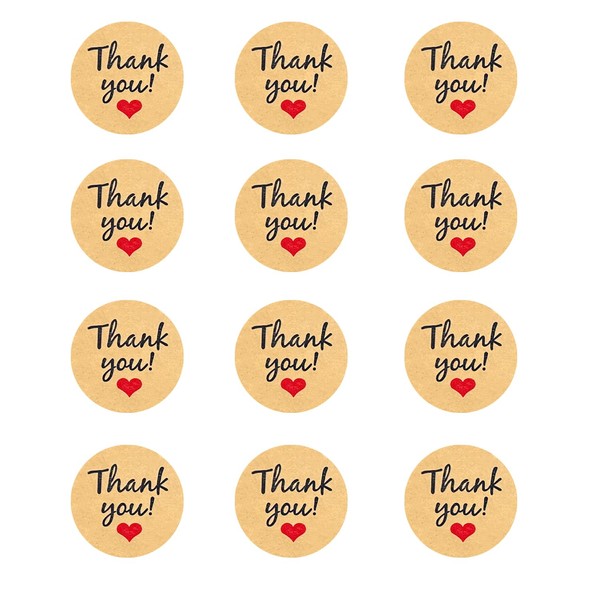 Thank You Stickers, 120 Pcs 1.45 Inch Thank You Round