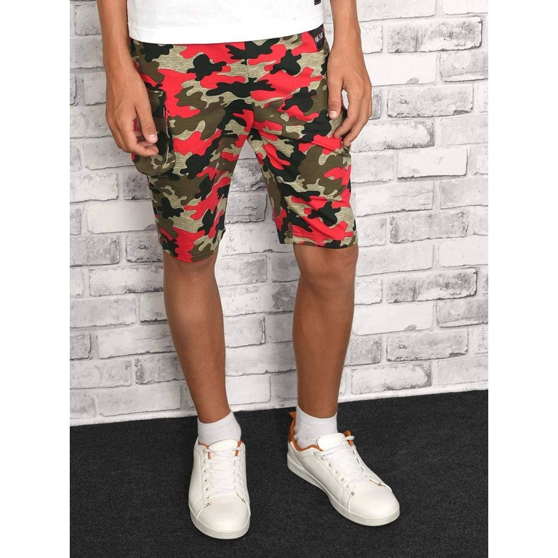 BEZLIT 30079 Boys' Cargo Shorts, Red-camouflage