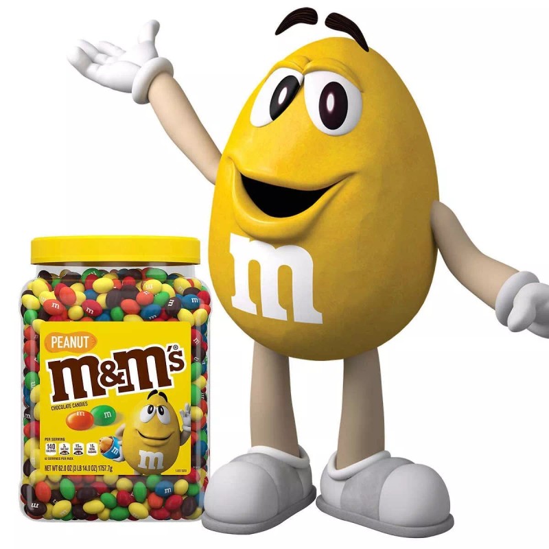M&M'S Peanut Milk Chocolate Candy Bulk Jar (62 oz.) -