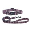 Olahibi Dog Collar Leash Set, Leopard Pattern, Polyester Material, 5ft