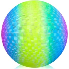 Toys+ 8.5 Inch Playground Balls Red, Blue, Green, Yellow and Rainbow! (1Ball, Rainbow 2)