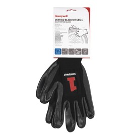 Honeywell 2232270-08/SPS PSS Vertigo Black Nit C&G 1 Cut Protection Gloves, Fine handling in greasy environment, EN 388 4121 - Size 8 (1 pair, carded)