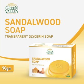 Triple Traders Sandalwood Soap - Natural Glowing Skin - By Green Valley ( 90 g )