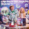 Rocket Bubble Machine for Kids with Lights, 360° Rotating Bubble