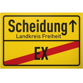 DankeDir! Divorce Sign 30 x 20 cm Funny Gift Idea for Fresh Divorced People Saying Sign Divorce Party Decoration Funny Saying Sign Door Sign Party Decoration Farewell Divorce Party Single