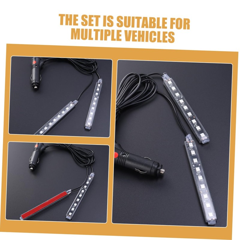 Zerodeko 2pcs Car Footwell Led Strips Single Mood Lighting for