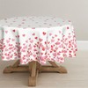 Horaldaily Valentine's Day Tablecloth 60×60 Inch Round, Pink Love Hearts