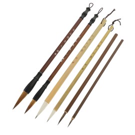 CAXUSD 6pcs Chinese Ink Painting Kit Chinese Calligraphy Brush Pen Calligraphy Pens for Writing Japanese Art Supplies Japanese Calligraphy Brush Chinese Ink Brush Chinese Ink Pen Wooden