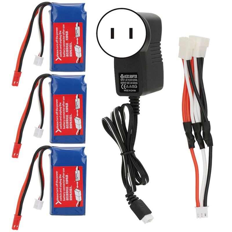 7.4V 1100mAh RC Helicopter Battery with 3-Way Conversion Line Fits