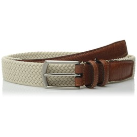 Torino Leather Co. Men's 32MM Italian Woven Multi Cotton Elastic Beige 38