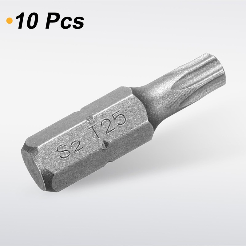 sourcing map 10pcs T25 Torx Screwdriver Bit 1/4" Hex Shank