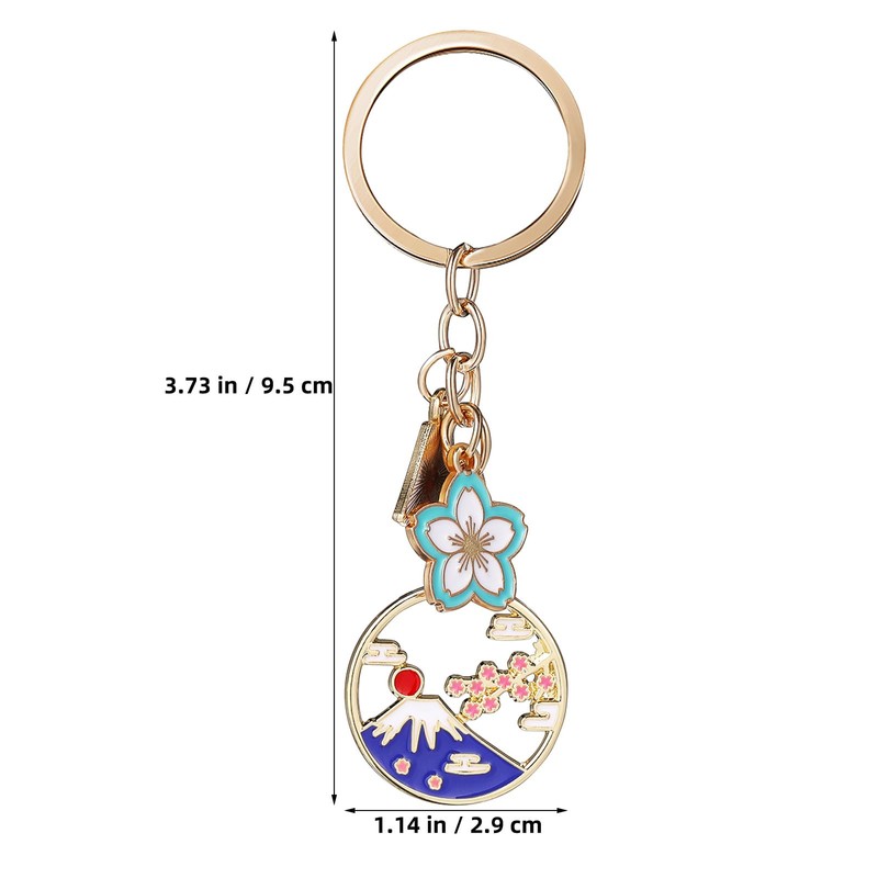 CALLARON Keychain Ring, Mt. Fuji Cherry Blossom Amulet, Stylish, Set