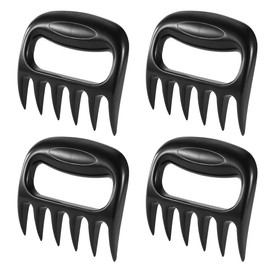 QOMJUFA 4 Pieces Pulled Pork Claws, Pulled Pork Forks, Meat Claws, BBQ Meat Claws, Chopping Claws for Shredding and Mixing, for Chopping Pulled Pork, Chicken, Beef, black