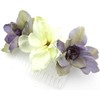 Triple Lavender and Cream White Apple Blossom Silk Hair Comb