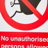 V Safety No Unauthorised Persons Allowed Beyond This Point Sign