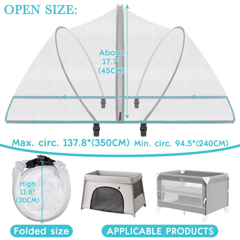 jiangcha Pack N Play Tent Cover - Bassinet Cover for