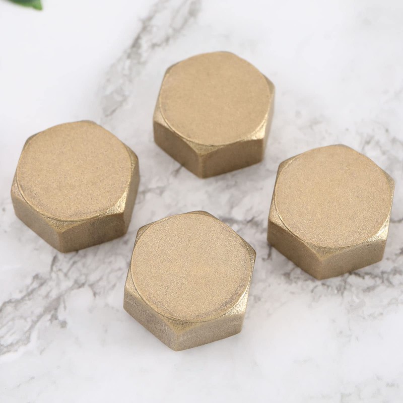 eMagTech 4 Pieces 1/2 Inch Brass Hex Blanking Plugs with