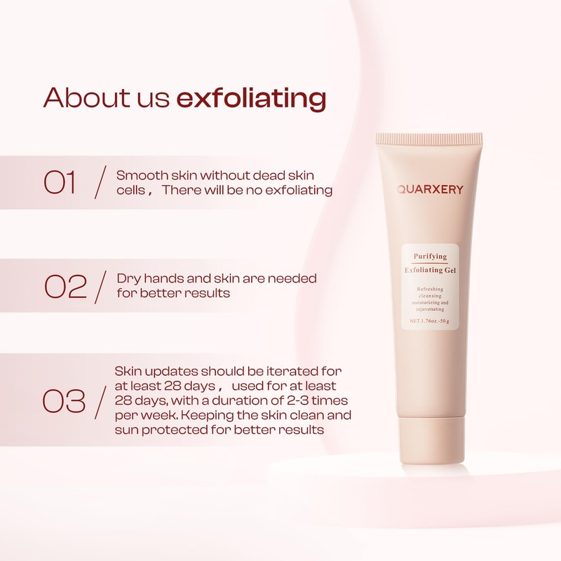 QUARXERY Purifying Exfoliating Gel 2Pcs：Gentle for Face Facial - Exfoliating