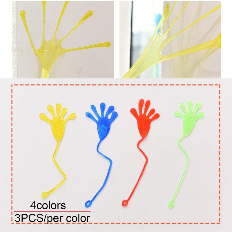 iJiZuo 12 Colorful Hands, 4 Colors Sticky Hands, with Handle