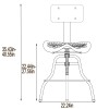 Rustic Bar Stool with Backrest 22.44-27.56inc