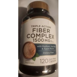 Piping Psyllium 760mg/Oat Bran 700mg/Apple Pectin 40mg Triple Fiber Complex 120 Caps