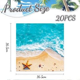 Kotkiddy Nautical Beach Napkins, 24 Pack Summer Beach Party Napkins Tropical Ocean Dessert Napkins Beach Theme Birthday Party Napkins for Summer Holiday Party Supplies