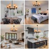 Giawosth 6-Light Black Rattan Chandelier for Kitchen Island, Farmhouse Boho