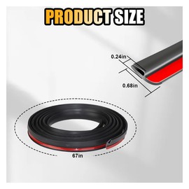 Car Front Windshield Rubber Seal Strip, 1.7M/5.6FT Car Weather Stripping Seal Strip Waterproof and Soundproof Cuttable Windshield Window Door Seal Strip for Cars/Trucks/SUVs (5.6FT)