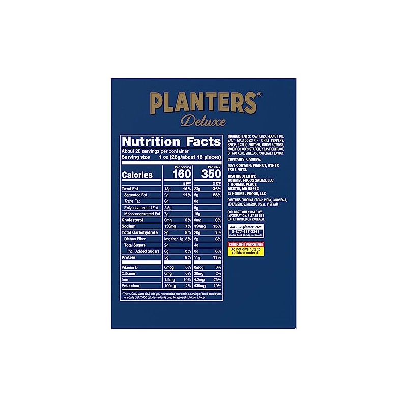 PLANTERS Spicy Cajun Cashews, 2.25 oz bags (Pack of 10)