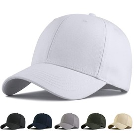 Andeor Men's Cap, Large Size, Hat, 100% Cotton, Extra Large, 23.6 - 25.6 inches (60 - 65 cm), Professionally Rated UPF 50+, Deep, UV Protection, Sun Protection, Won't Deform, Plain, Simple, Popular, Stylish, Cool, Baseball Cap, Adjustable, Unisex